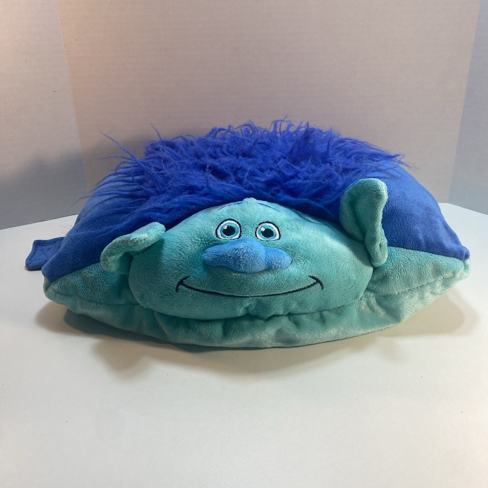 Dreamworks Trolls Branch‎ Pillow Pet Blue Plush Pillow 16" Stuffed Animal Toy